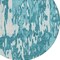 Homeroots 8' Teal Blue And Ivory Round Abstract Washable Indoor Outdoor Area Rug 613376 - alternate 5