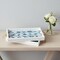 Homeroots Set of Two White And Blue Solid Wood Geometric Trays With Handles 516328 - alternate 5