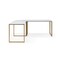 Homeroots 71" White and Gold Wood and Metal L Shape Writing Desk 543804 - alternate 1