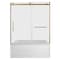 Kingston Brass 60" Acrylic Anti-Skid Alcove Right-Hand Drain Tub with Left Sliding Tub Door, White/Brushed Brass KVTAP6032R21A7 - alternate 1