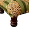 Homeroots 16" Green Tan And Brown Cotton Striped Tiger Print Footstool 634165 - alternate 9