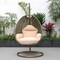 Leisuremod Beige Wicker Hanging Egg Swing Chair with Beige Cushions ESCBG-40BG - alternate 9
