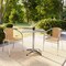 Flash Furniture Square Table Set, Aluminum, Plastic, Rattan, Stainless Steel, Grey TLH-ALUM-28SQ-020BGECHR2-GG - alternate 13
