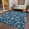 Homeroots 9' X 12' Navy Blue Ivory And Gray Floral Washable Indoor Outdoor Area Rug 597834 - alternate 7