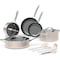 Bakkenmaster Bakken 12-Piece Aluminum Cookware Set, Nonstick, PTFE & PFAS Free, Cream, Oven Safe BAKCRMIC8CRM - alternate 1