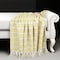 Homeroots 50" X 60" White And Yellow Striped Cotton Woven Throw Blanket 478683 - alternate 7
