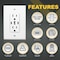 Faith USB Receptacle Outlet White, 15A 30-Watt with 2 Type C, 1 Type A USB Charger and Standard Wallplate UC2A1-15A6AP - alternate 3