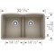 Blanco Diamond Equal Double Low Divide, Truffle 442072 - alternate 3