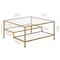 Homeroots 32" Gold Glass And Steel Square Coffee Table With Two Shelves 520971 - alternate 8