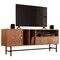 Leisuremod Rochester Rectangular TV Stand with Enclosed Storage and Powder Coated Iron Legs, Walnut RTS60NW - alternate 1