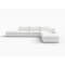 Homeroots 160" White Linen Blend Modular Sofa With Ottoman And Storage 714553 - alternate 1