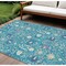 Homeroots 9' X 12' Teal Blue Purple And Ivory Oriental Washable Indoor Outdoor Area Rug 598080 - alternate 1