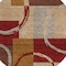 Homeroots 8' Wheat And Burgundy Round Geometric Washable Indoor Outdoor Area Rug 612601 - alternate 7
