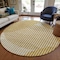 Homeroots 8' Gold And Beige Round Geometric Washable Indoor Outdoor Area Rug 597633 - alternate 8