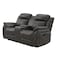 Homeroots 74" Gray Faux Leather Manual Reclining Loveseat With Storage 561568 - alternate 13