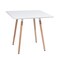 Homeroots 32" White and Natural Wood and Solid Wood Square Dining Table 568207 - alternate 1