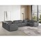 Homeroots Dark Gray Italian Leather Power Reclining U Shaped Eight Piece Corner Sectional With Console 632567 - alternate 9