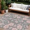 Homeroots 10' X 14' Gray Pink And Ivory Floral Washable Indoor Outdoor Area Rug 600005 - alternate 1