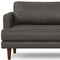 Homeroots 90" Black Leather Sofa With Brown Legs 640967 - alternate 4