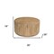 Homeroots 36" Brown Solid Wood Round Drum Coffee Table 635425 - alternate 7