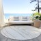 Homeroots 8' Ivory Beige And Taupe Round Faux Bois Washable Indoor Outdoor Area Rug 614487 - alternate 6