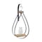 Homeroots Set of Two Black Brown And Clear Cylinder Glass Metal And Wood Wall Vase, 2PK 516333 - alternate 4