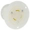 Leviton Flanged Locking Receptacle, L5-30R, 30 A, 125V AC, Single Phase, 2 Pole, Flush Mount, White 2616 - alternate 1