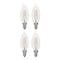 Bulbrite 60w CA10 Clear Dimmable Edison Style Filament LED Light Bulb (E12) Candelabra Screw Base, 3000K, 4PK 861587 - alternate 1