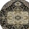 Homeroots 8' Black Gray And Ivory Round Oriental Washable Indoor Outdoor Area Rug 600140 - alternate 8