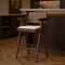 Homeroots 30" Off White and Brown Fabric and Solid Wood Low Back Bar Height Bar Chair 605935 - alternate 3