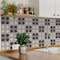 Homeroots 12" X 12" Gray and Black The Clover Peel and Stick Removable Tiles 556439 - alternate 8