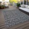 Homeroots 5' X 8' Gray Charcoal And Silver Floral Washable Indoor Outdoor Area Rug 581895 - alternate 5