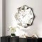 Homeroots 26" Silver Mirrored Glass Silent Analog Geometric Wall Clock 635637 - alternate 8