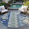 Homeroots 8' Navy Blue Green And Gray Round Aztec Washable Indoor Outdoor Area Rug 598486 - alternate 6