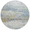 Homeroots 8' Blue Green And Ivory Round Abstract Washable Indoor Outdoor Area Rug 604573 - alternate 9