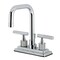 Kingston Brass Knurled Double-Handle 4" Centerset Bathroom Faucet with Brass Pop-Up, Polished Chrome KS6641KNL - alternate 1