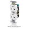 Leviton Duplex Receptacle Outlet, 20A, Blue, 125V 5352-BU - alternate 3