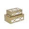 Homeroots Set of Two Gold Oval Scroll Mirror Jewelry Storage Boxes, 2PK 399674 - alternate 1