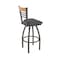 Holland Bar Stool Co Eleanor 30in Swivel Bar Stool with Bronze Finish, Medium Back and Canter Storm Seat 880 - alternate 1
