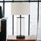 Homeroots 28" Black Glass Table Lamp With White Drum Shade 524483 - alternate 7