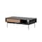 Homeroots 47" Black and Brown Solid Wood And Steel Coffee Table With Drawer And Shelf 370457 - alternate 5