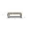 Homeroots 47in Cream Textural Boho Stripe Black Leg Upholstered Bench 483748 - alternate 5