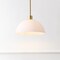 Jonathan Y Solene 11.75" 1-Light Modern Contemporary Adjustable Metal/Glass Dome LED Pendant, Brass Gold/White JYL9565A - alternate 10