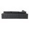 Homeroots Dark Gray Italian Leather L Shaped Two Piece Corner Sectional 482252 - alternate 4