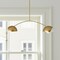 Homeroots Brass Two Light Metal Dimmable Chandelier With White Shades 611364 - alternate 1