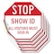 Signmission Stop Show Id All Visitors Must Sign, 4 inch X 4 inch, Vinyl Decal, 5PK OC-D-5PACK-4-191 - alternate 1