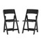 Flash Furniture Hercules Tucker Black Lightweight Foldable Chairs, Removable Black Vinyl Padded Seats, 2PK 2-LE-L-1M-BK-GG - alternate 1