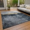 Homeroots 8' X 10' Blue Gray And Gold Abstract Washable Indoor Outdoor Area Rug 602996 - alternate 7