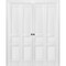 Sartodoors Sliding Closet Double Bi-fold Doors, Lucia 31 White Silk, Sturdy Tracks Moldings Trims Hardware Se LUCIA1431DBF-BEM-96 x 80 (4* 24x80) - alternate 1