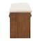 Homeroots 48in Beige and Brown Fabric and Solid Wood Upholstered Bench 668860 - alternate 7